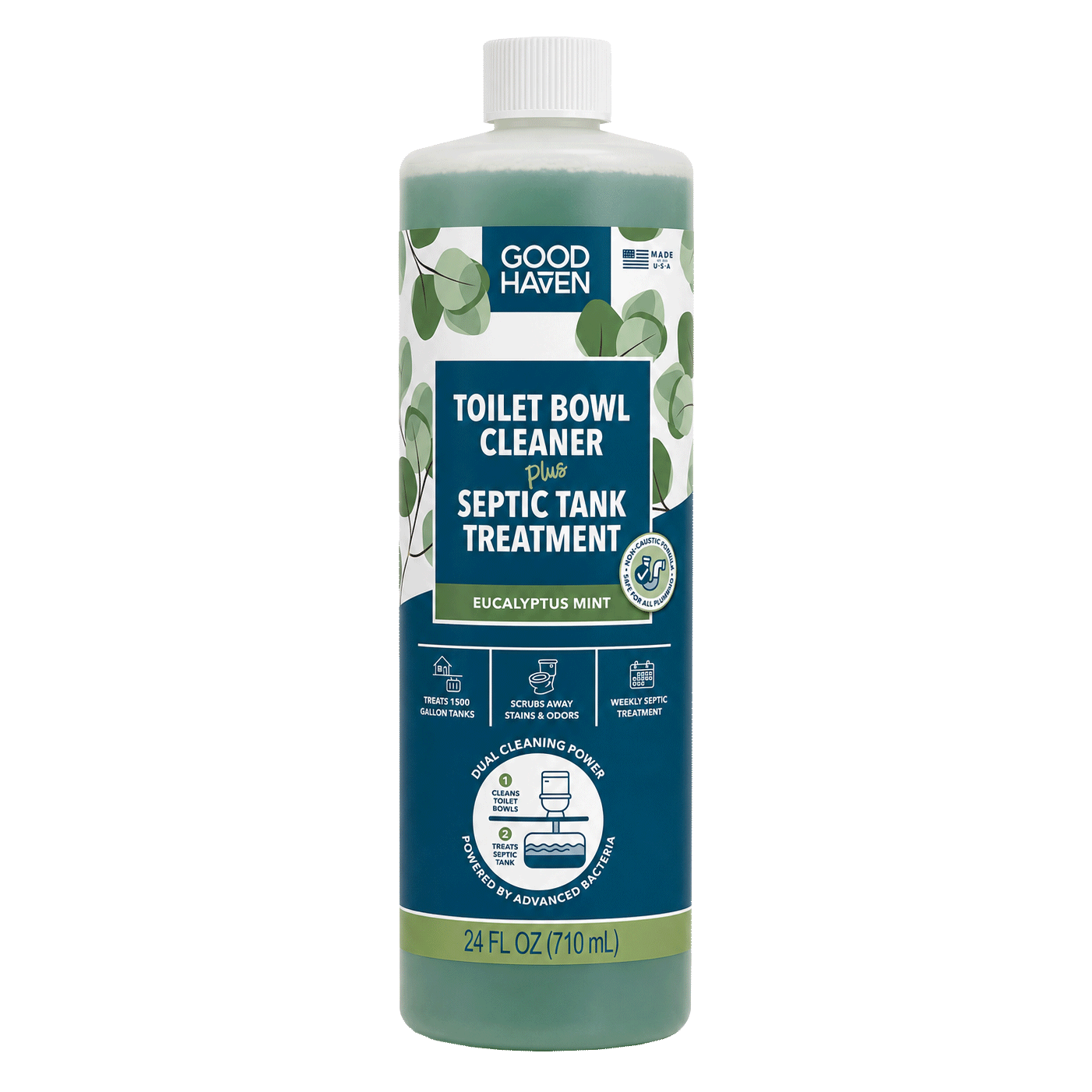 Toilet Bowl Cleaner + Septic Tank Treatment, Eucalyptus Mint | Liquid