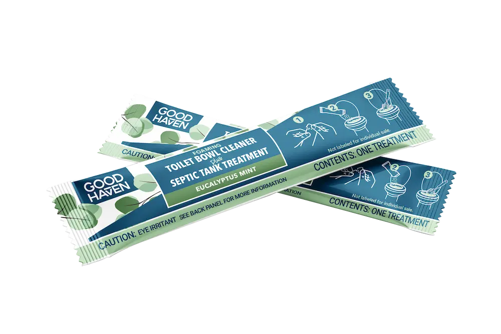 Toilet Bowl Cleaner + Septic Tank Treatment, Eucalyptus Mint | Stick Pack