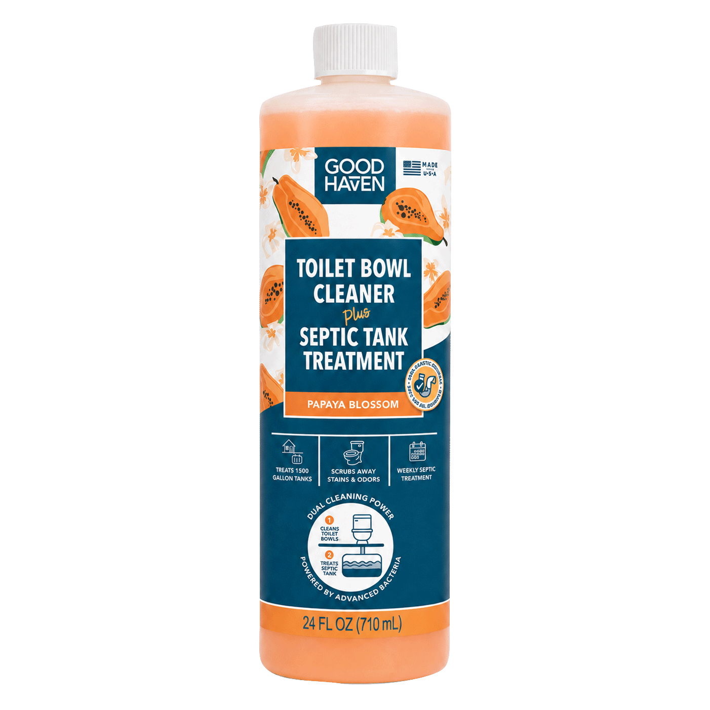 Toilet Bowl Cleaner + Septic Tank Treatment, Papaya Blossom | Liquid