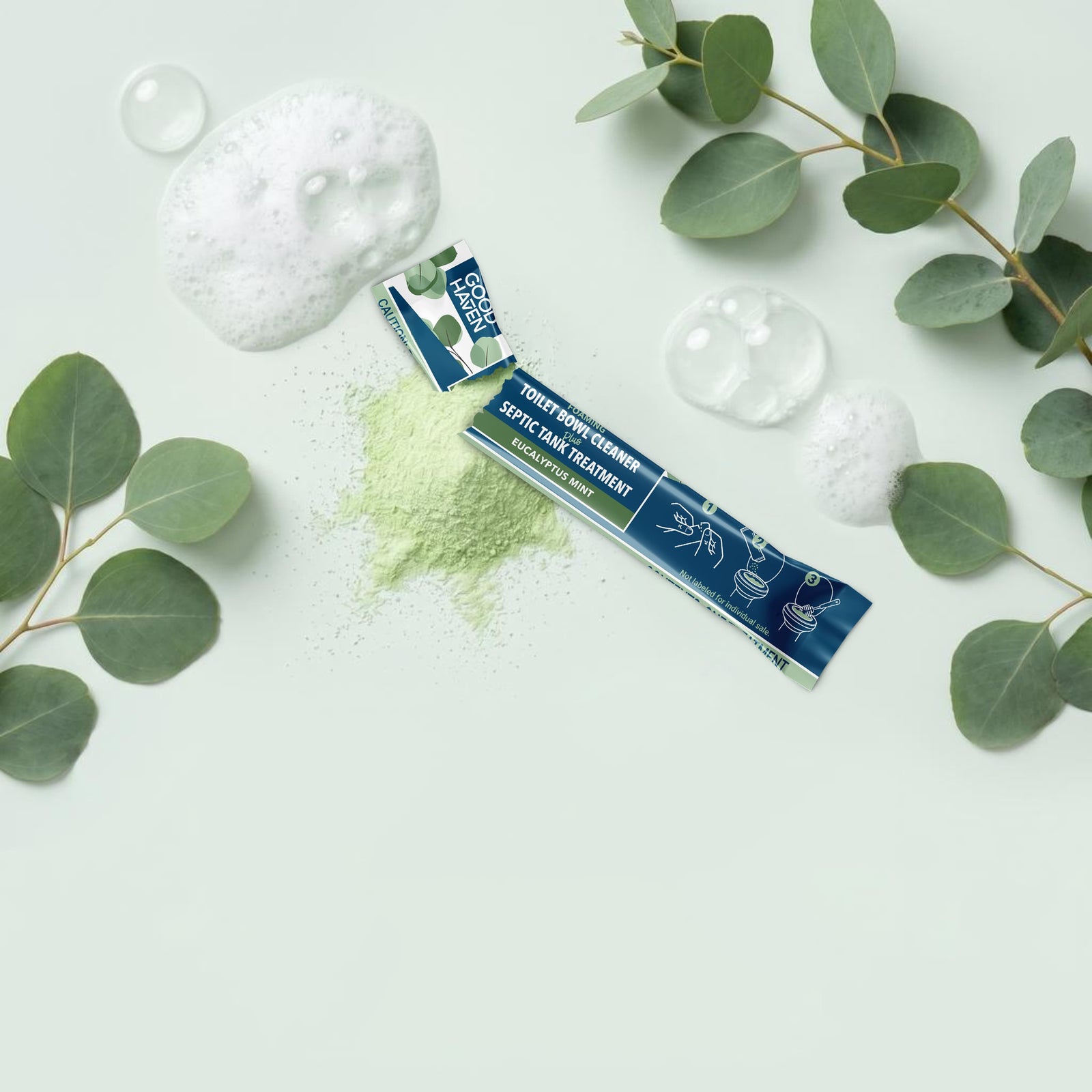 Toilet Bowl Cleaner + Septic Tank Treatment, Eucalyptus Mint | Stick Pack